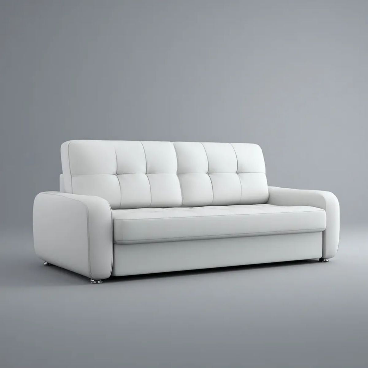 Biała sofa 3-osobowa z tapicerką PU, 210 x 90 x 88 cm