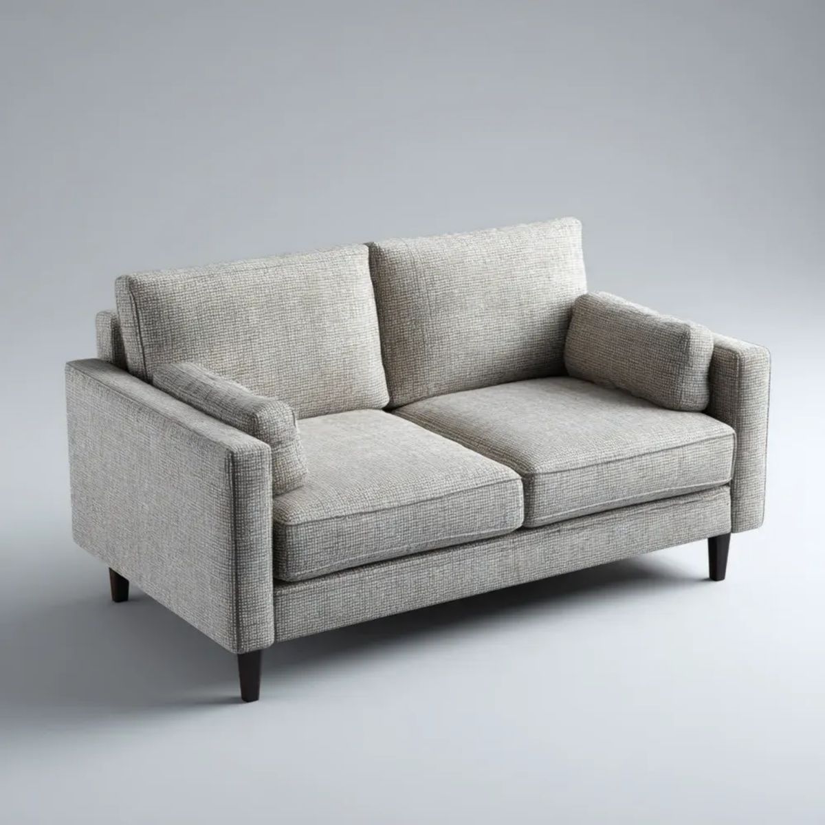Dwuosobowa sofa z poliestru, szara/czarna, 170 x 90 x 85 cm